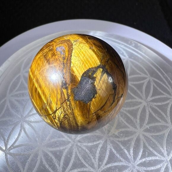 Tiger Eye Crystal Mini Sphere (#3) - Picture 4 of 11